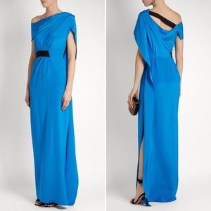 NWT Roland Mouret Minton silk gown, bright blue, 14
